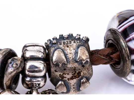 Pandora Sterling Silver Charming Animal Life Bracelet, On Woven Cord.