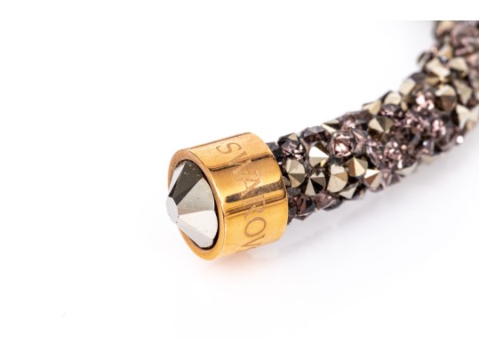 Swarovski Collection Of Five Crystal Set Bracelets, Double Tour, Cuff And Slide Lock Styles