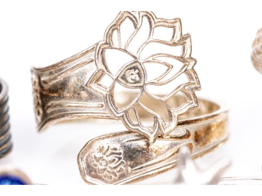 Alex + Ani Collection Of Adjustable Sterling Silver And Sterling Silver Vermeil Rings