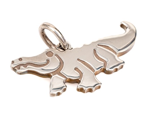 Tiffany & Co. Sterling Silver Fun High Polished Flat Alligator Form Charm
