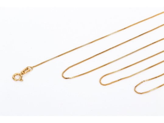 14k Yellow Gold Simple Fine Box Style Chain