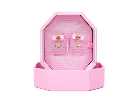 Swarovski Trillion Crystal Halo Drop Pendant Earrings, With Box