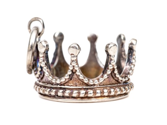 Tiffany & Co. Sterling Silver Figural Beaded Patterned Crown Charm