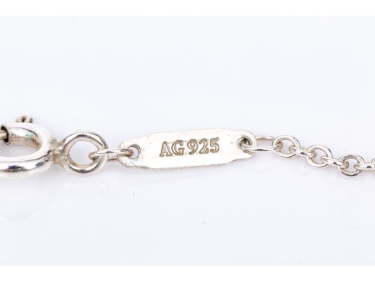 Tiffany & Co. Sterling Silver Striking HardWear 19mm Ball Pendant On Opera Length Chain, With Box