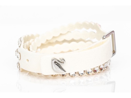 Swarovski Collection Of Four Felted And Crystal Studded Bracelets