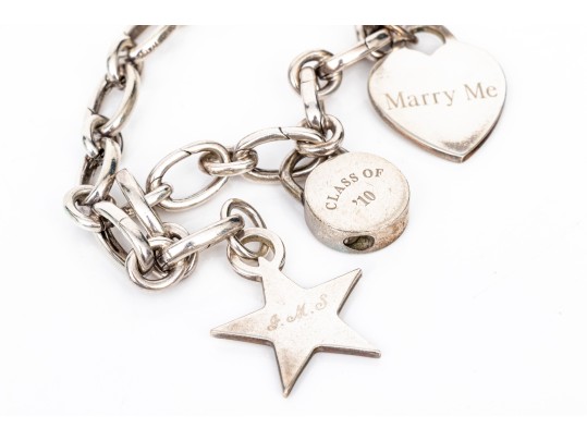 Tiffany & Co. Sterling Silver Amazing Convertible Charm Link Style Bracelet