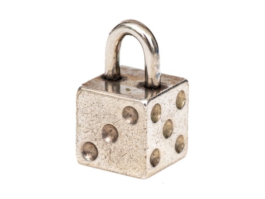 Tiffany & Co. Sterling Silver Figural Dice Motif Charm, With A Padlock Style Top