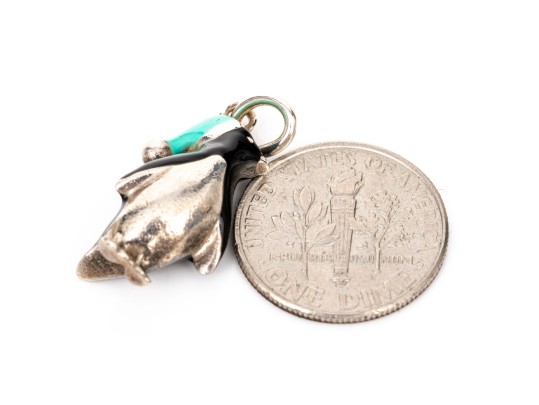 Tiffany & Co. Sterling Silver Charming Black And Tiffany Blue Enamel Penguin Charm