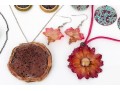 Collection Of Fruit, Flower, And Candy Resin Jewelry, With Acrylic Heart Necklace And Dog Brooch