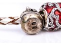 Pandora Sterling Silver Christmas Themed Charms, On A Woven Champagne Cord Bracelet