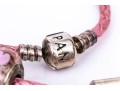 Pandora Sterling Silver Pretty Love And Romance Themed Bracelet, On A Pink Double Tour Cord