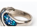 Swarovski Crystal Opera Length Necklace With Blue And White Crystal With Matching Ring