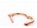 14k Rose Gold Diamond Set Narrow Hinged Hoop Earrings, App. 0.06 TCW