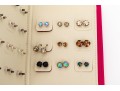 Collection Of Colorful Costume Jewelry Stud Earrings Set With Sterling Silver Posts