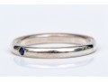 Tiffany & Co. Sterling Silver Pretty Elsa Peretti Flush Set Sapphire Stack Ring, Size 8