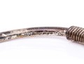 Sterling Silver Collection Of Four Cuff Style Bracelets; Two Plain Styles, Two Turquoise Set