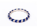 Tiffany & Co. Sterling Silver Paloma Picasso Blue Enamel Candy Striped Stack Ring, Size 6