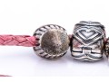 Pandora Sterling Silver Pretty Love And Romance Themed Bracelet, On A Pink Double Tour Cord