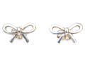Tiffany & Co. Sterling Silver Charming Bow Motif Stud Earrings