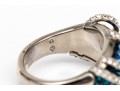 Swarovski Crystal Opera Length Necklace With Blue And White Crystal With Matching Ring