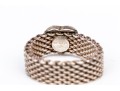 Tiffany & Co. Sterling Silver Fun 6.25 Mm Wide Heart Motif Mesh Band Ring, Size 7.5