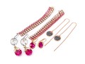 Swarovski Collection Of Crystal Set Earrings, Silver And Rose Tones