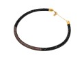 Swarovski Crystal Black And Champagne Color Crystal Filled Black Mesh Tube Necklace