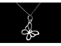 Tiffany & Co. Sterling Silver Pierced Butterfly Silhouette Pendant, With Chain
