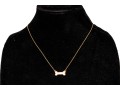 Sterling Silver Rose Vermeil White Opal Doublet Set Dogbone Motif Necklace On Chain