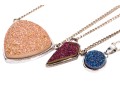 Collection Of Seven Goldstone Glass, Rose Quartz, Abalone, And Citrine Jewelry Pieces