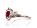 10k White Gold Class Of 2005 Fairfield University Burgundy And White Cz Class Ring, Size 6.25 