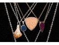 Collection Of Seven Goldstone Glass, Rose Quartz, Abalone, And Citrine Jewelry Pieces