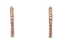 14k Rose Gold Diamond Set Narrow Hinged Hoop Earrings, App. 0.06 TCW