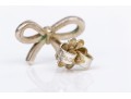 Tiffany & Co. Sterling Silver Charming Bow Motif Stud Earrings