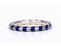 Tiffany & Co. Sterling Silver Paloma Picasso Blue Enamel Candy Striped Stack Ring, Size 6