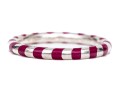 Tiffany & Co. Sterling Silver Paloma Picasso Dark Pink Enamel Candy Striped Stack Ring, Size 6