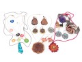 Collection Of Fruit, Flower, And Candy Resin Jewelry, With Acrylic Heart Necklace And Dog Brooch