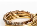 Swarovski Collection Of Six Rings, Rose, White And Yellow Tones, Sizes 5 3/4 To 7