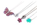 Collection Of Four Sterling Silver Whimsical Necklaces, Including A Shamrock, On Chains