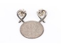 Tiffany & Co. Sterling Silver Paloma Picasso Open Heart Ribbon Stud Earrings