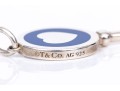 Tiffany & Co. Sterling Silver Blue Enamel Decorated Heart Tiffany Key, With Chain
