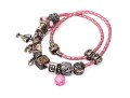 Pandora Sterling Silver Pretty Love And Romance Themed Bracelet, On A Pink Double Tour Cord