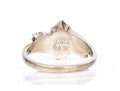 10k White Gold Class Of 2005 Fairfield University Burgundy And White Cz Class Ring, Size 6.25 
