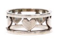 Tiffany & Co. Sterling Silver Striking 8.5 Mm Wide Heart Motif Band Ring, Size 6.75