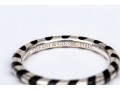 Tiffany & Co. Sterling Silver Paloma Picasso Black Enamel Candy Striped Stack Ring, Size 6
