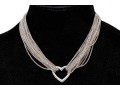 Tiffany & Co. Sterling Silver Chunky Multi Strand Curb Link Open Heart Choker