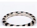 Tiffany & Co. Sterling Silver Paloma Picasso Black Enamel Candy Striped Stack Ring, Size 6