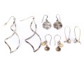 Collection Of Sterling Silver Drop Pendant Style Earrings