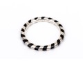 Tiffany & Co. Sterling Silver Paloma Picasso Black Enamel Candy Striped Stack Ring, Size 6