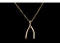 Sterling Silver Vermeil Wishbone Motif Necklace, With Chain